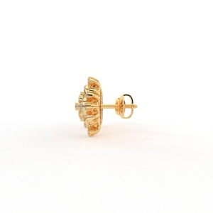 Boucles d'oreilles chics en diamant en or rose et blanc pour une sophistication quotidienne certifiée IGI pour les fêtes - Product Image 3