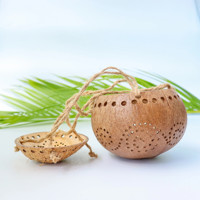 Pots en coque de noix de coco en gros avec logo GRATUIT, porte-plantes en coque de noix de coco du Vietnam