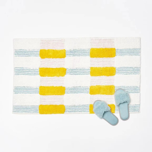 ITHL Luxury Multi Color Wholesale Custom Bath Mat Quick Dry Designer Bath Rugs Cotton with Machine Made Technics for Bathrooms - Product Image 1