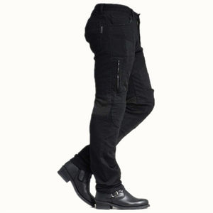Durable D-Ride Moto <b>Men's</b> Breathable Quick Dry Denim <b>Jeans</b> with <b>Biker</b> Moto Design and Leg Zippers - Product Image 1