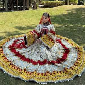 Servicio OEM, Precios al por Mayor, Vestido Afgano Moderno de Encaje para Bodas y Fiestas, Vestido Afgano Kuchi de Manga Larga para Mujer, Tallas Grandes - Product Image 5