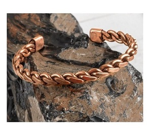 Pulsera de anillo de cobre puro de moda para artritis Pulsera de terapia magnética unisex - Product Image 3