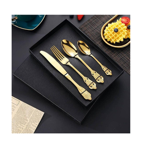 Set de couverts de cuisine en laiton doré avec miroir polonais Set de couverts en acier Taille personnalisée Set de couverts de table à dîner - Product Image 2