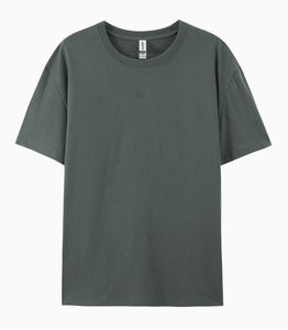 Camiseta de algodón puro 180 de 100% G, cuello redondo, manga corta, euroasiática, Media manga, camisa en blanco, Camiseta corta de Color sólido para hombres - Product Image 6