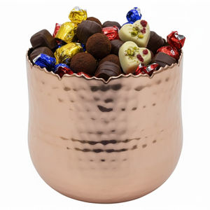 Tazón de Metal Dorado Martillado para Servir Dulces de Chocolate, Exhibición de Postres para Mesa, para Suministros de Hogar y Hotel, en Oferta - Product Image 1