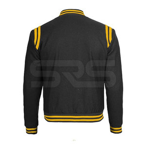 Diseño personalizado manga de cuero Letterman chaqueta Color sólido Streetwear hombres manga de cuero chaqueta de invierno - Product Image 2