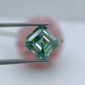 Corte cuadrado verde 1.0ct Moissanite Diamante suelto Certificado Hecho a mano 20.0ct Joyería Diseño cortado a mano - Product Image 1