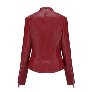 Veste en cuir pour femme de haute qualité en PU blanc personnalisée pour l'extérieur avec les meilleurs matériaux Nouvelle veste en cuir pour femme de haute qualité OEM - Product Image 2
