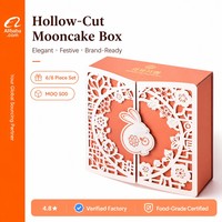 Boîte Cadeau Personnalisée pour Gâteaux de Lune de la Fête de la Mi-Automne, Emballage de Luxe Découpé au Laser, Coffret Vide de 8 Pièces pour Pâtisseries et Chocolats