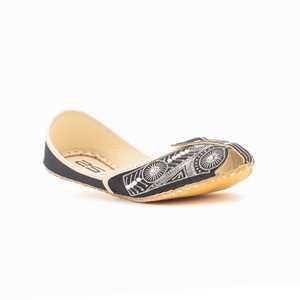 Casual Black Khusa Denim Upper Lightweight Genuine <b>Leather</b> <b>Insole</b> Breathable Mesh Lining Trendy Printed Design - Product Image 3