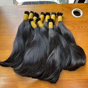 Extensions de Cheveux Humains Vietnamiens Courts Raides Noirs Remy avec Cuticule de Donneur Unique et Alignée avec Lace Closure - Product Image 1
