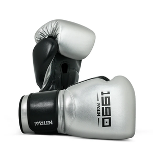 Los últimos guantes de boxeo de cuero de vaca genuino, guantes de Kick Boxing estampados para mujeres y hombres, guantes de lucha MMA con logotipo personalizado de alta calidad 2024 - Product Image 5