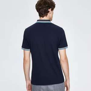 เสื้อโปโลผ้าฝ้าย100% โพลีเอสเตอร์แขนสั้นผ้าโพลีเอสเตอร์กันยับสำหรับผู้ชาย - Product Image 2