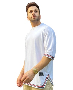 T-shirt décontracté à manches courtes pour homme, personnalisé, écologique, avec logo, de haute qualité, épaules tombantes, tissu épais en Spandex/Polyester - Product Image 1