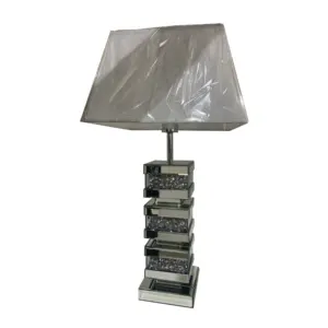Fantastico stile moderno design creativo lampada da tavolo in argento materiale specchio MDF di alta qualità lampade da tavolo per illuminazione interna per camera