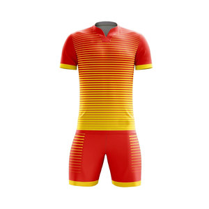 Uniformes de fútbol para hombres, conjunto de camisetas de fútbol personalizadas, color verde naranja, rojo, barato - Product Image 2