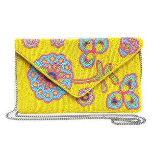 Pochette de soirée brodée de haute qualité avec des perles fantaisie et un style de bijoux imposant - Product Image 3