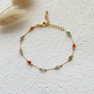 Ensemble de colliers ethniques multicolores en perles, plaqué or 10 carats, bijoux indiens de luxe faits à la main, cadeau de mariage, bijoux Assam - Product Image 3