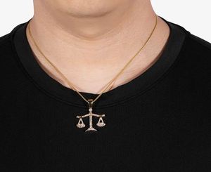 Haute Qualité Personnalisé Élégant Nouveau Hip Hop Balance Échelle Diamant Pendentif Simulé Argent 925 14K Or Jaune Plaqué Moissanite - Product Image 2