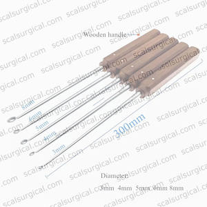 Cuillère à os Curette à os avec manche en bois Insutrument chirurgical orthopédique en acier inoxydable - Product Image 2