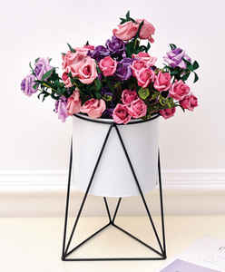 Macetas Modernas Grandes para Interiores y Exteriores, Macetas Decorativas Redondas de Resina con Aspecto de Piedra, Macetas de Jardín para Sala de Estar y Patio - Product Image 1