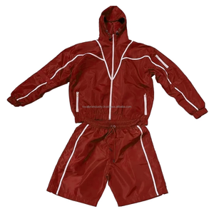 Survêtement d'été respirant avec fermeture éclair pour hommes, survêtement, ensemble de t-shirts coupe-vent en nylon et polyester deux pièces - Product Image 4