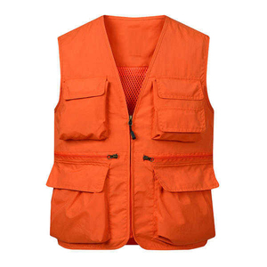 Veste cargo respirante à col en V pour hommes, décontractée, avec poches utilitaires multiples, légère, pour le voyage en plein air, la pêche, la randonnée et la photographie - Product Image 5