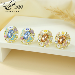 High Quality Multicolor Natural Stone Elegant <b>Stud</b> <b>Earrings</b> Bulk Sale Irregular Pink Purple <b>Crystal</b> Floral <b>Earrings</b> For Gift - Product Image 6
