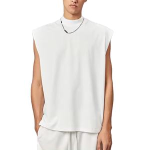 Camiseta sin mangas de gran tamaño para hombre, Camiseta holgada de gimnasio, chaleco de entrenamiento muscular, ropa de calle, camiseta interior de algodón informal - Product Image 1