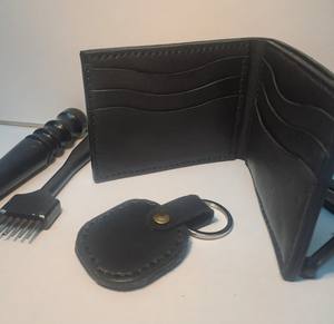 Portefeuille en cuir de vache véritable biofold vintage fait à la main pour hommes, fonction RFID, lin, ouverture courte, cadeau, porte-monnaie - Product Image 4