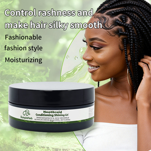 Gel coiffant professionnel pour cheveux noirs 16 oz, tenue forte, soin hydratant, brillance, sans résidus - Product Image 2