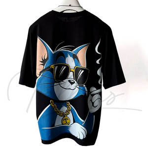 Camisetas de Tela de Lona de Poliéster/Algodón Ecológicas y Transpirables para Hombre, Tallas Grandes, Personalizadas al por Mayor, con Estampado Digital - Product Image 1