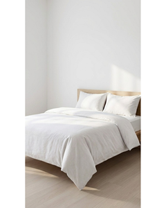 Wholesale Double Size Poly Cotton <b>Duvet</b> Cover <b>Set</b> | Soft Breathable Solid White Bedding <b>Set</b> | OEM ODM Private Label Manufacturer - Product Image 1