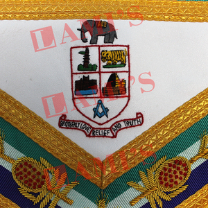 Hot Sale 2025 Handmade Embroidery Gold <b>Wire</b> Masonic Apron Wholesale Freemasons Regalia Apron - Product Image 4