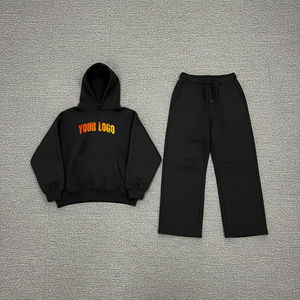 Ensemble survêtement femme en coton 100% sur mesure, 450 GSM, poids lourd, uni, hiver, 2 pièces, avec logo imprimé sur écran personnalisé - Product Image 4