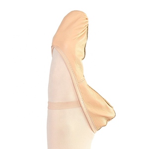 Women Canvas Split <b>Soft</b> Sole Ballet <b>Slippers</b> Adult Elastic Band Leather Dance Training Rhythmic Gymnastic Leather Toe Shoes - Product Image 2