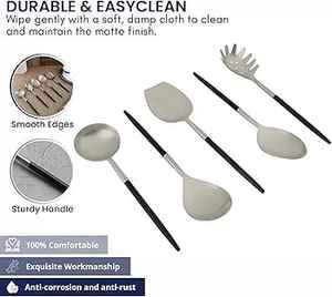 Acero de alta calidad restaurante Hotel boda cubiertos cuchara de plata Tenedor de Metal cuchillo vajilla de acero inoxidable de la India - Product Image 4