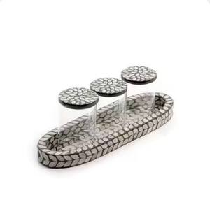 Plateaux de service de luxe en nacre de haute qualité, design rustique, multifonctionnels, faits à la main, pour le Ramadan, l'Aïd, Noël, les mariages - Product Image 4