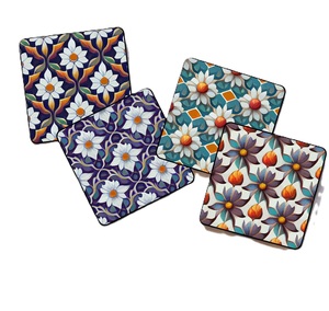 Dessous de verre en bois MDF avec impression en émail Ustensiles de cuisine personnalisés Vaisselle Tapis et tampons Dessous de verre modernes Cadeaux de pendaison de crémaillère - Product Image 6