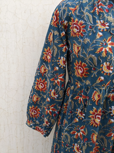 Collection Automne Robe Maxi à Motif Uni Imprimée à la Main Tuniques Indiennes Méthode de Tissage Non-tissé Robe Maxi à Imprimé Floral - Product Image 4