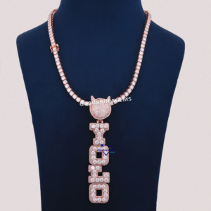 Nueva llegada Iced Out Diamond 4 MM Cadena DE TENIS 14KT Oro Rosa sólido Lab Grown Diamond IGI Certified - Product Image 1