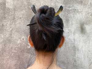 Bâton de cheveux en corne de buffle fait main classique accessoire de cheveux élégant pour un look quotidien de l'Inde - Product Image 4