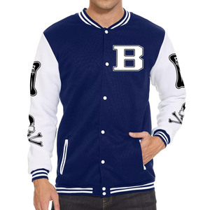 <b>Men's</b> High Quality Custom Embroidered Breathable Windproof Fleece-Filled Patchwork Design Letterman <b>Baseball</b> <b>Jackets</b> Plus Sizes - Product Image 5