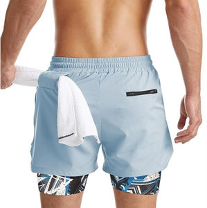 Shorts de jogging pour hommes de qualité supérieure OEM, shorts en tissu de soie, mi-fins, respirants, pour la course en plein air, shorts de sport amples pour hommes - Product Image 2