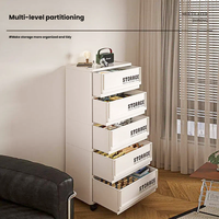 Gabinete con Cajones Deslizantes Multicapa, Organizador de Almacenamiento Apilable, Gabinete Móvil con Ruedas, Unidad de Almacenamiento con Cajones de Plástico