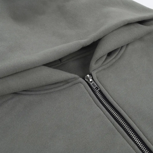 Prix de gros nouvelle mode 500 GSM French terry sweat à capuche pour hommes pull à capuche une pièce vintage lavage à l'acide sweat à capuche zippé - Product Image 6