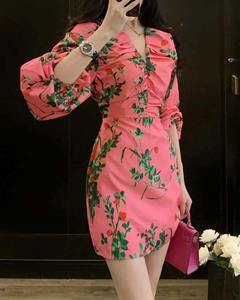 Indian Boho-Style Summer <b>Dress</b> for Women Hand Block Printed Cotton <b>Short</b> Maxi Natural Waistline Sweet Woven Fabric Eco-Friendly - Product Image 4