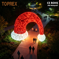 Éclairage LED 3D en forme de silhouette, motif chapeau de Père Noël, étanche IP65 pour extérieur, grand modèle commercial pour affichage en centre commercial et parc