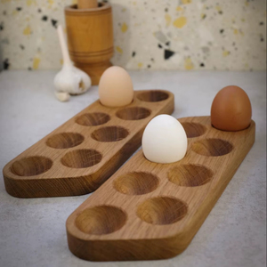Porte-oeufs en bois pour économiser de l'espace sur le comptoir et créer un présentoir de ferme attrayant pour les œufs - Product Image 1