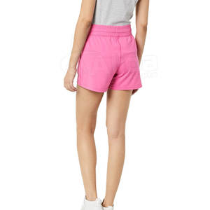 Pantalones cortos de entrenamiento de gimnasio de alta elasticidad para mujer con botón de lana transpirable patrón decorado pantalones cortos para correr - Product Image 4